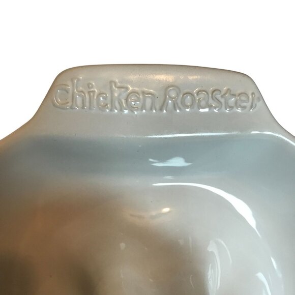 Upright Chicken Roaster White Glazed Stoneware Oven Baking Dish Römertopf - Picture 3 of 11